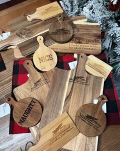 Cutting boards at Good Luck Cellars